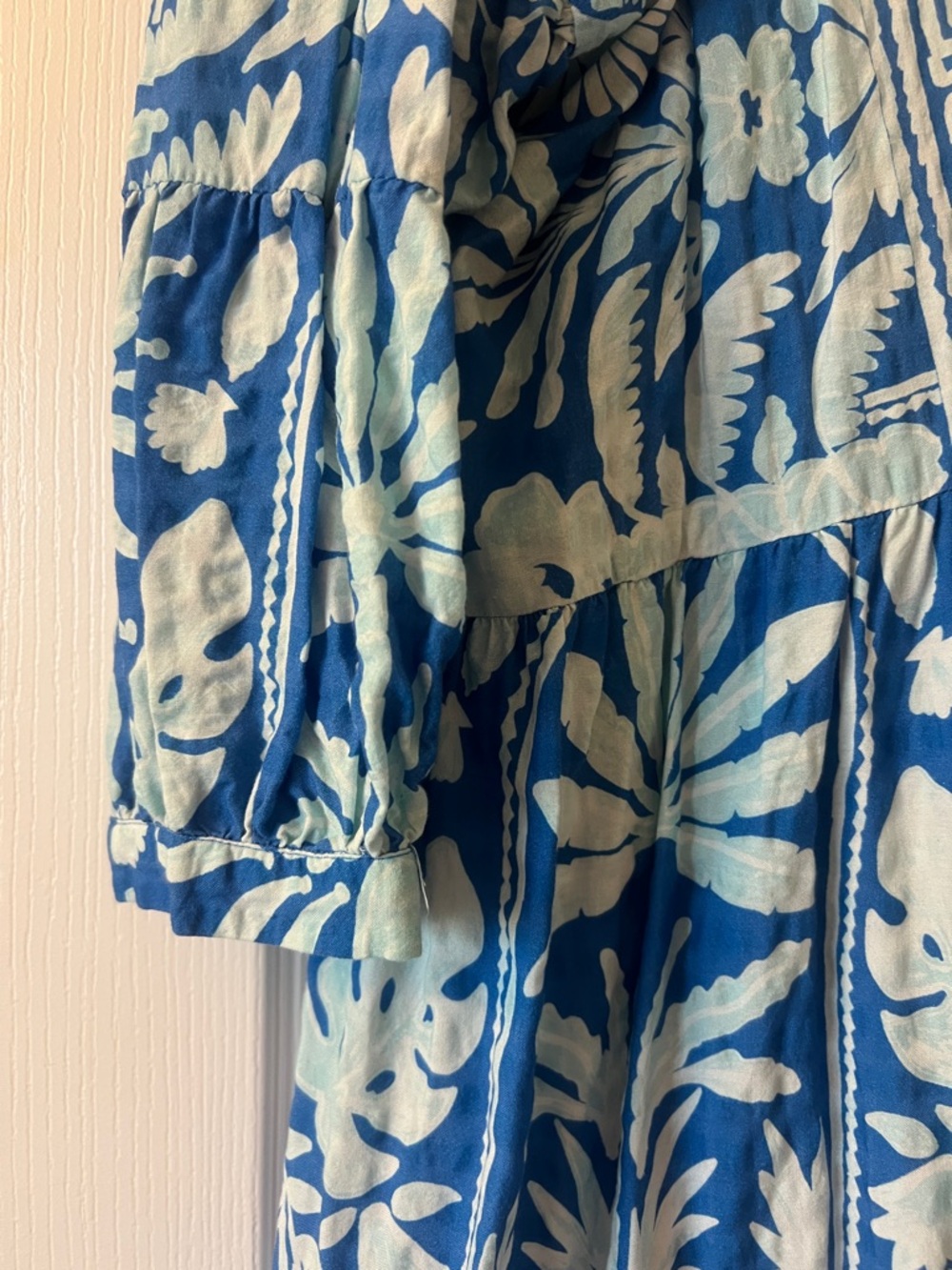 NWOT Celandine Blue Floral Maxi Dress with V-Neck XLpetite - Picture 4 of 7